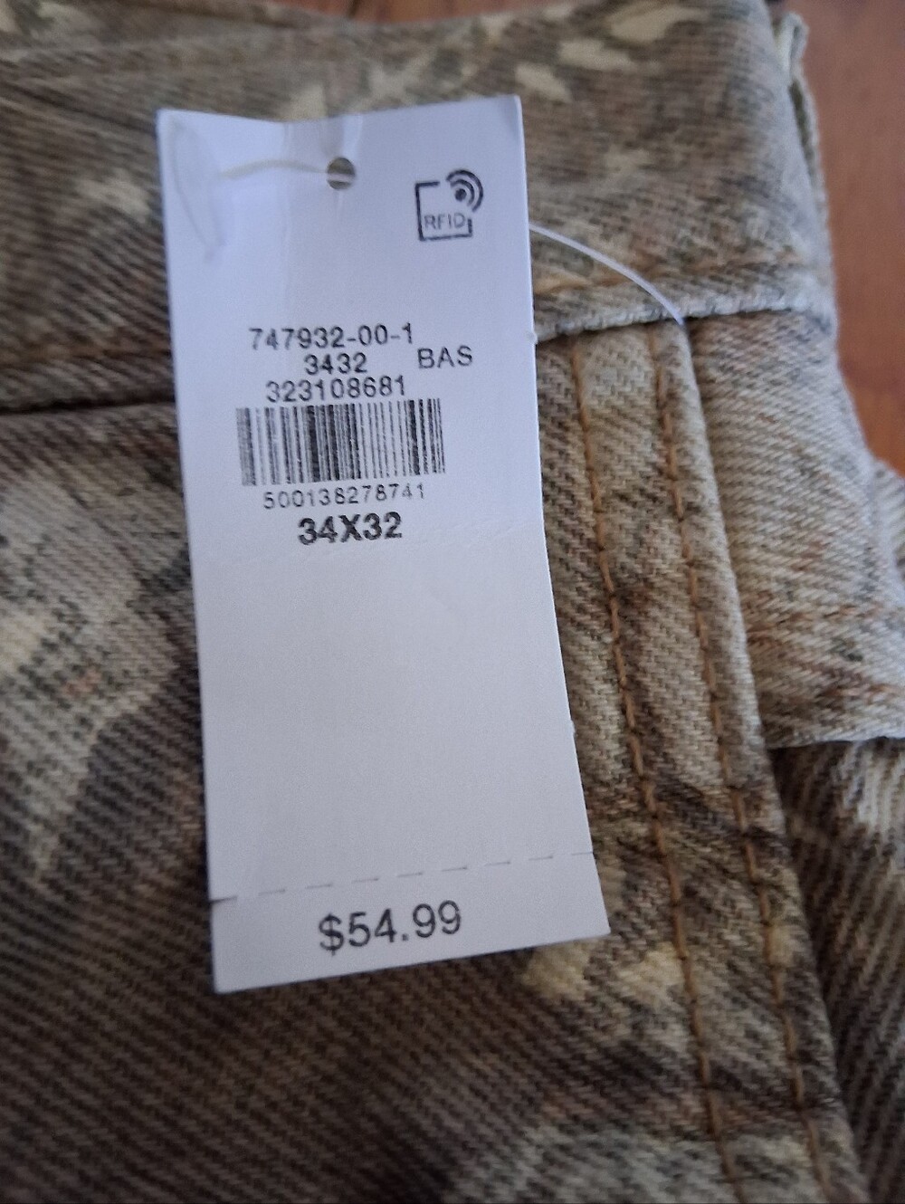 Old Navy Tan and Beige Camouflage '90s Baggy Carpenter Pants NWT - Picture 5 of 9